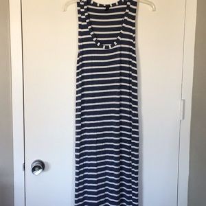 J.Crew Blue/White Striped Maxi Tank Dress Sz XS